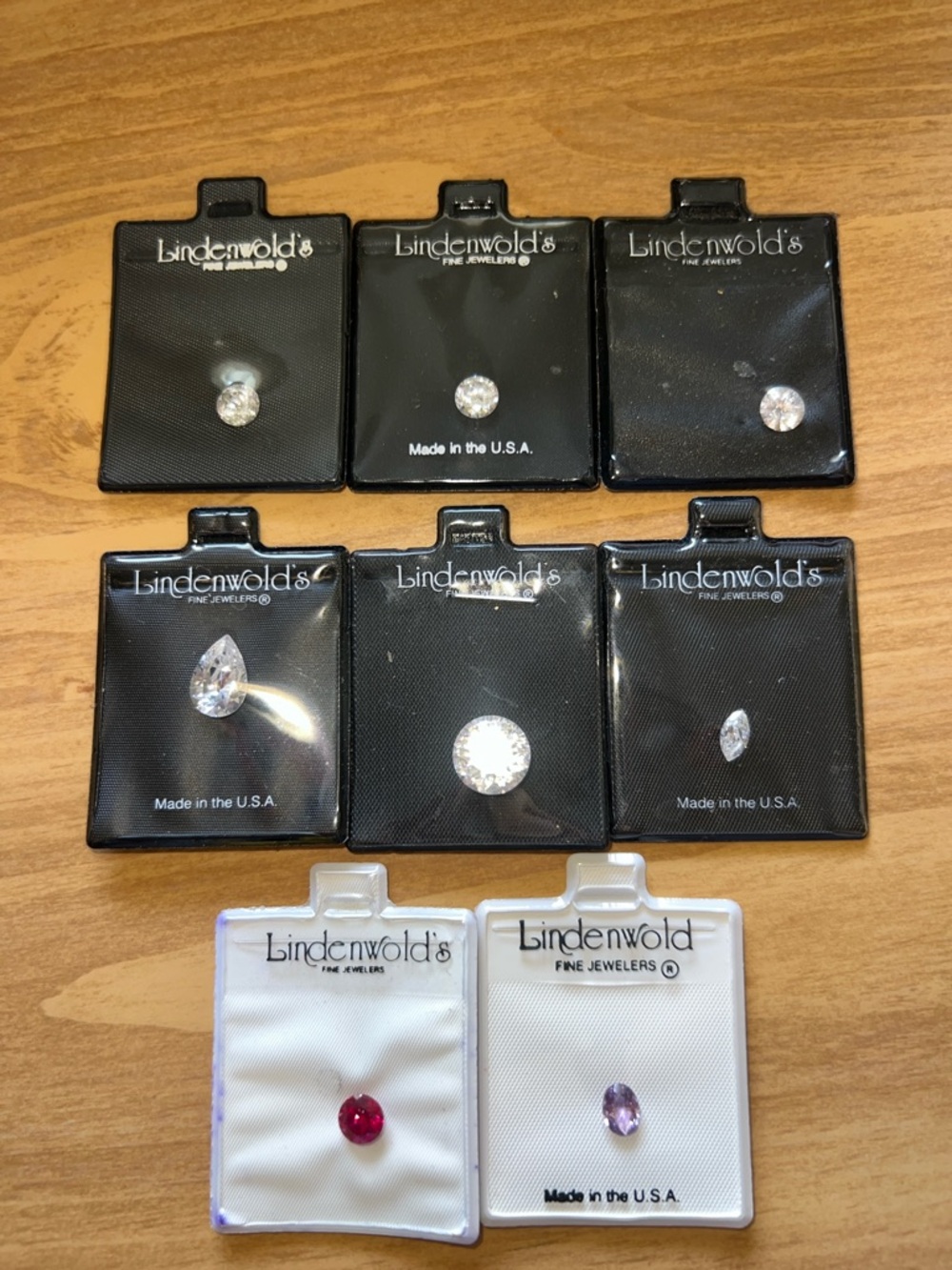 Lindenwold's Vintage Gemstones & Rhinestones Lot - Clear, Red, Purple Lot of 8.